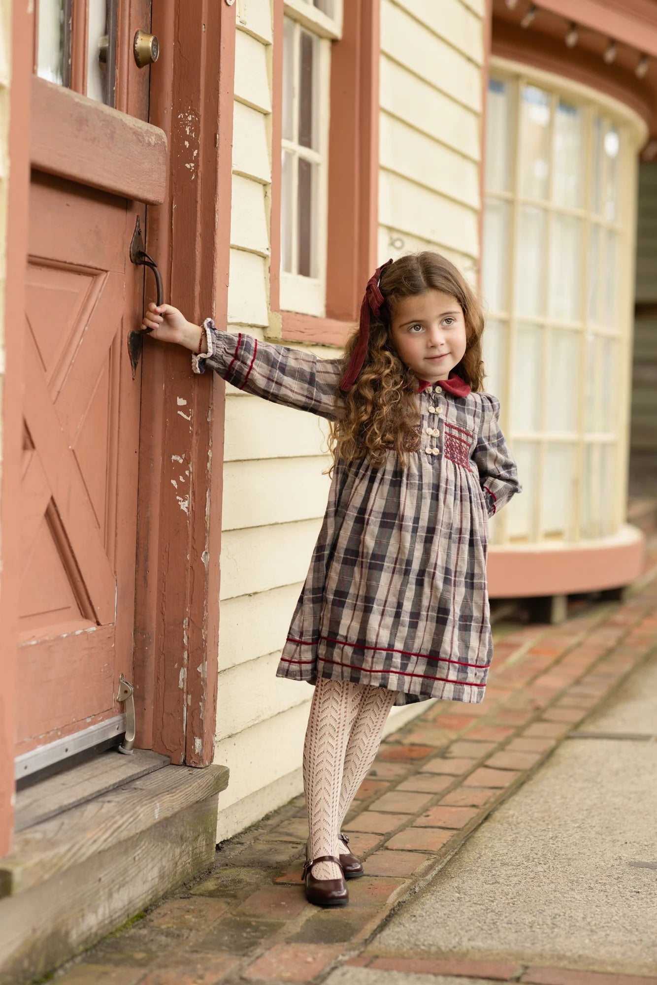 Limonana Pearl Grey Plaid Dress