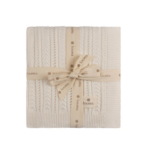Looms Ivory Cable Pointelle Blanket