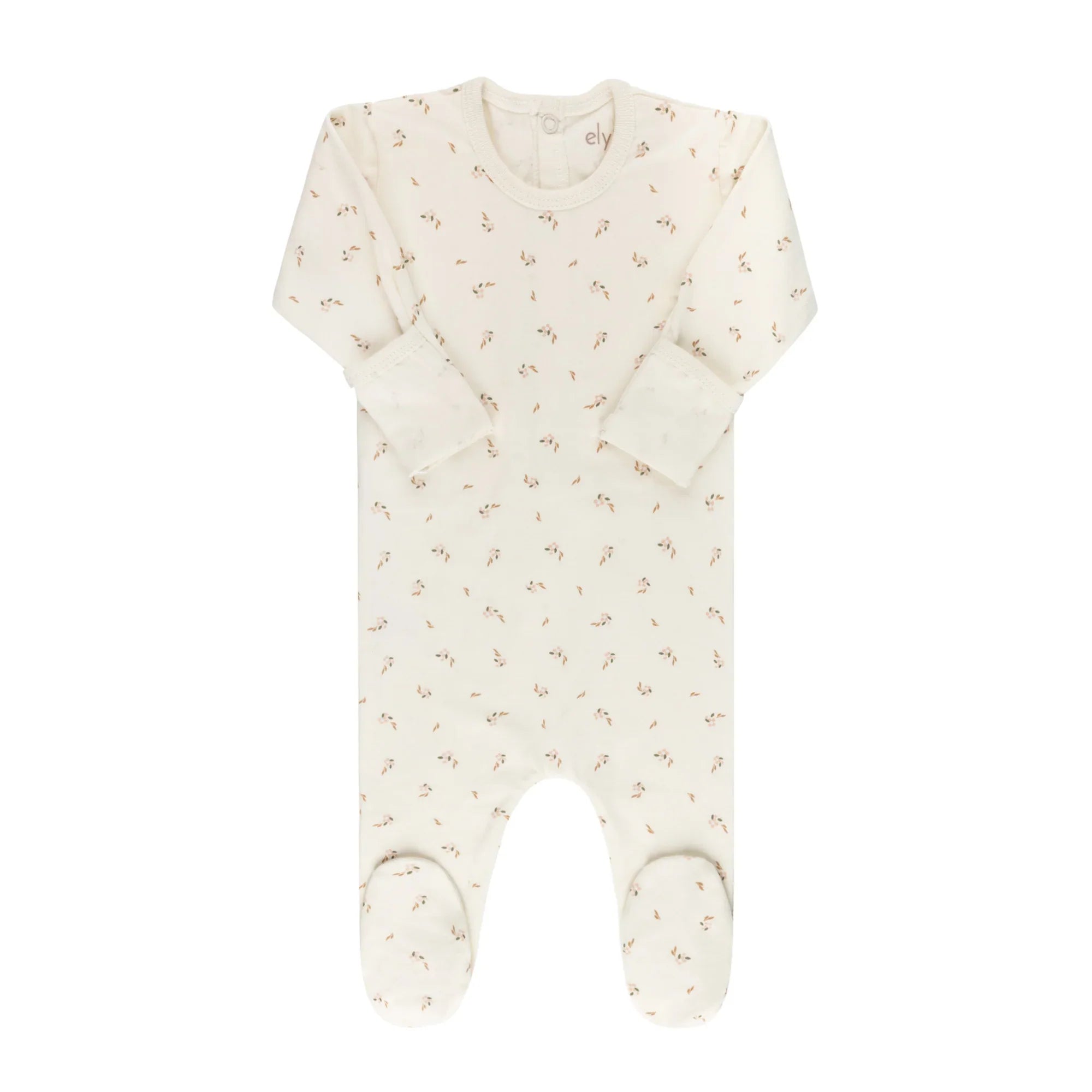 Ely's & Co Ivory Floral Printed Footie