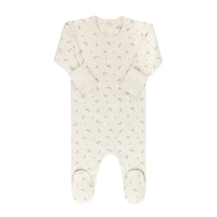 Ely's & Co Ivory Floral Printed Footie