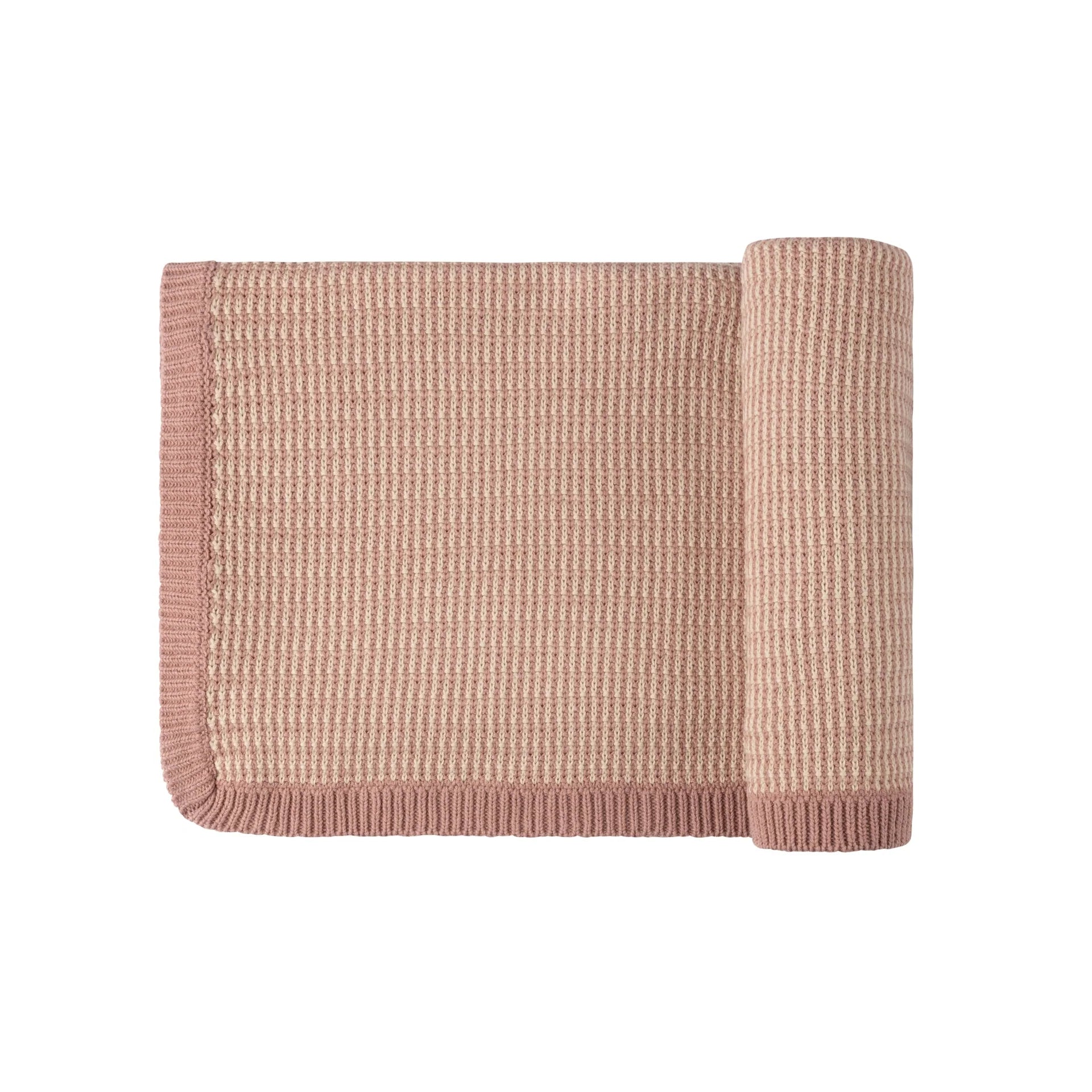Looms Pink/Ivory Thin Stripe Blanket