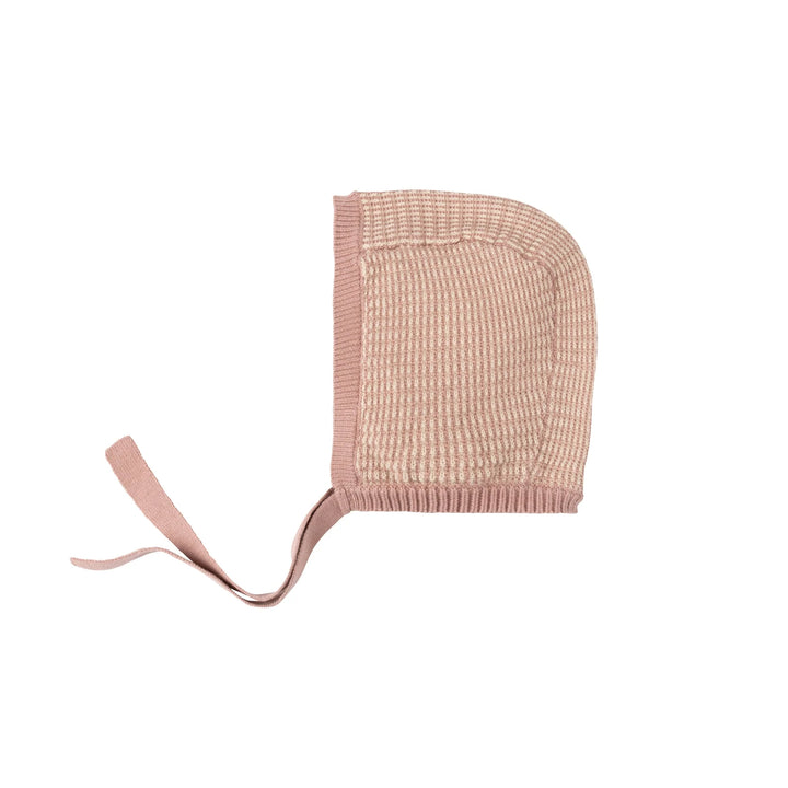 Looms Pink/Ivory Thin Stripe Footie + Bonnet