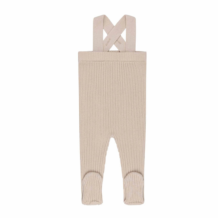 Looms Beige Bubble Knit Ribbed Overalls