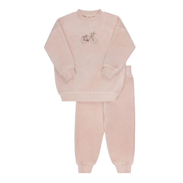 Aurora Pink Velour Bicycle Tracksuit