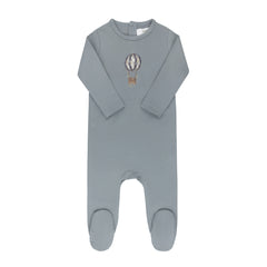 Aurora Blue French Terry Hot Air Balloon Footie