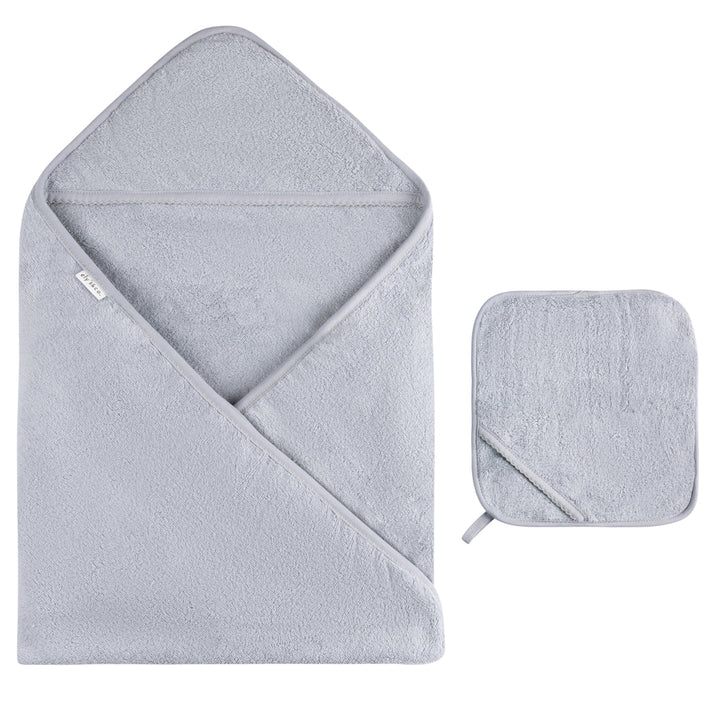 Ely's & Co Solid Scalloped Hooded Towel + Washcloth Set