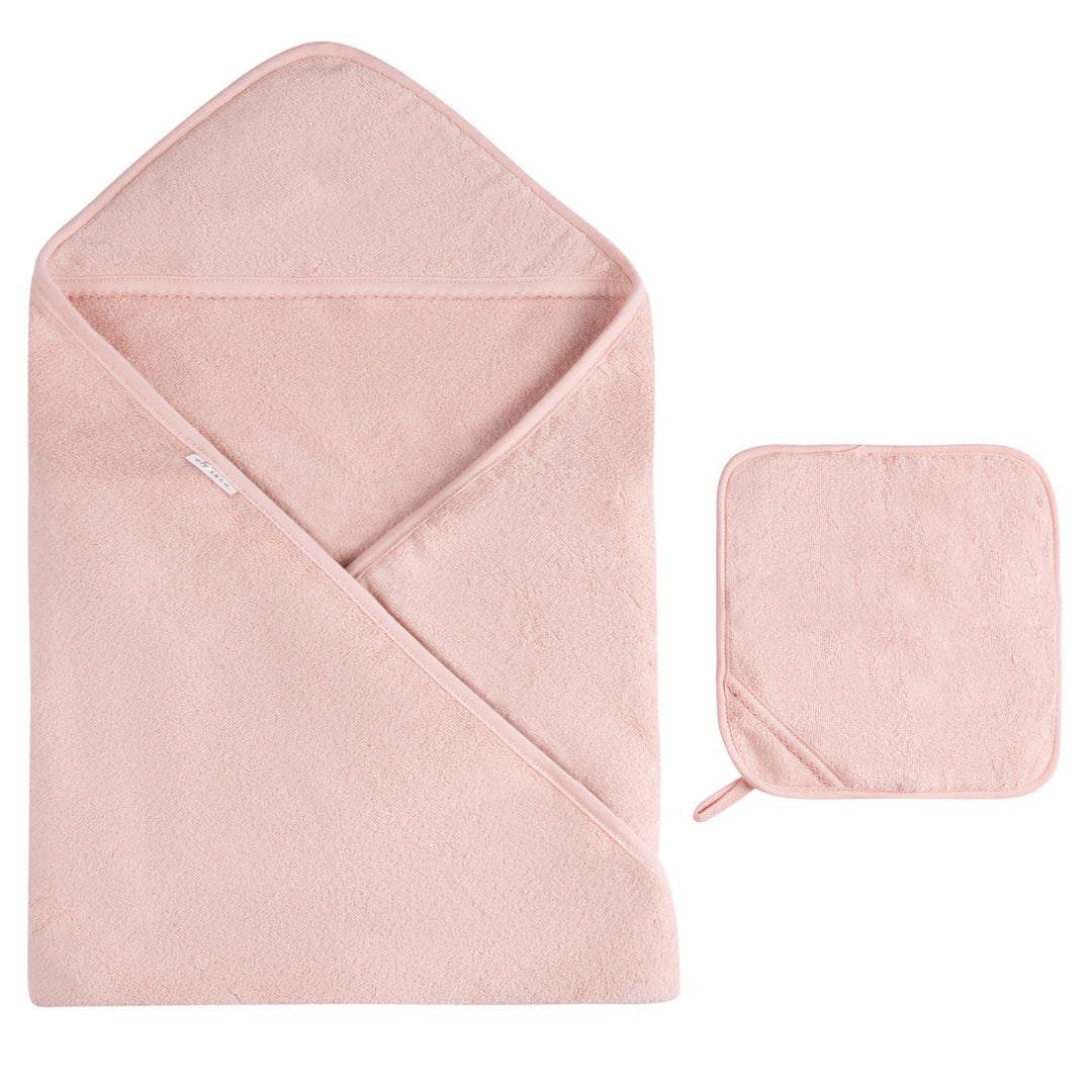 Ely's & Co Solid Scalloped Hooded Towel + Washcloth Set