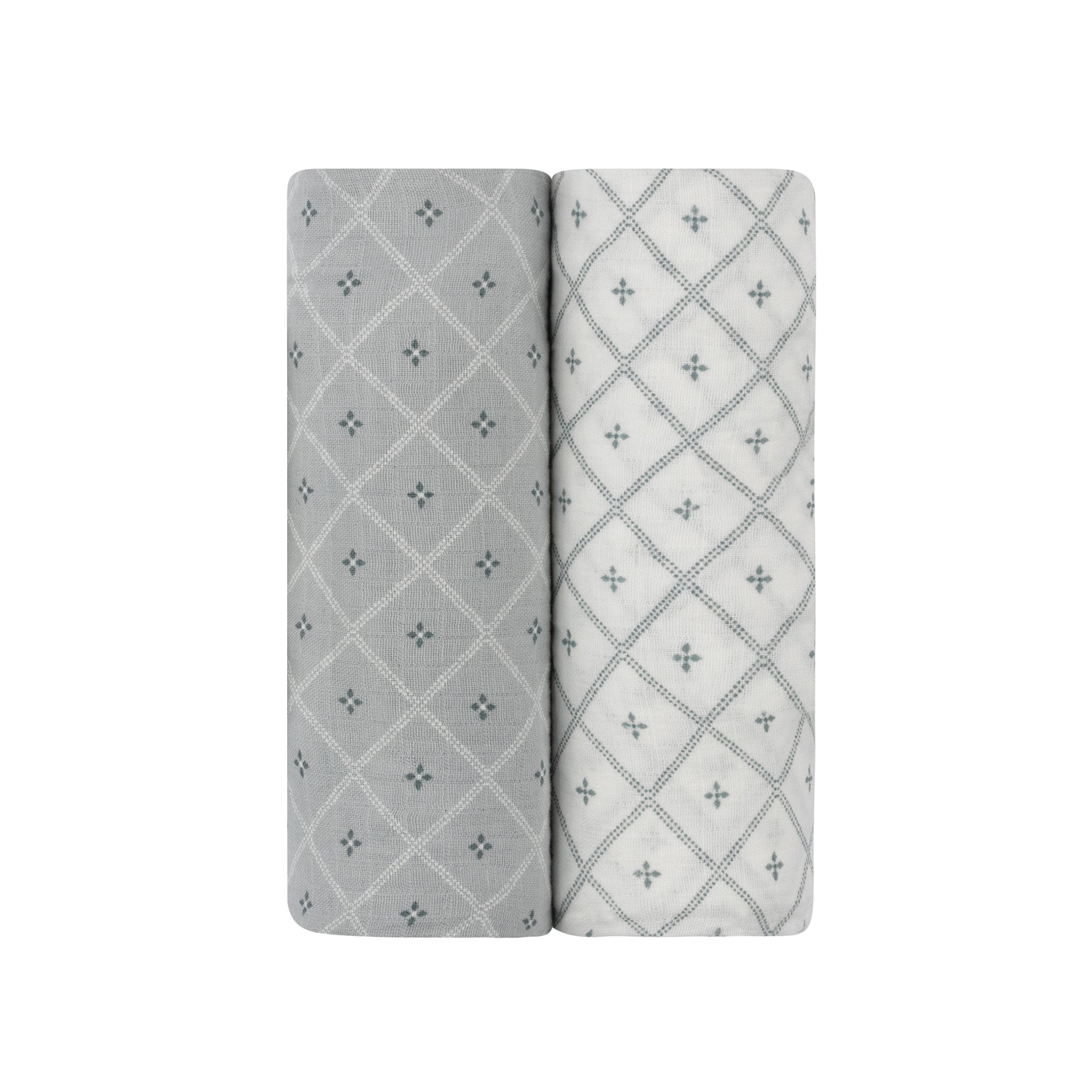 Aurora Blue 2 Pack Muslin Swaddles