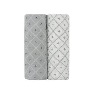 Aurora Blue 2 Pack Muslin Swaddles