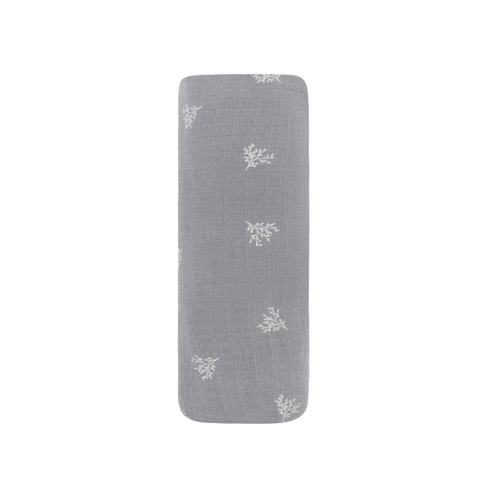 Ely's & Co Blue Leaf Muslin Swaddle