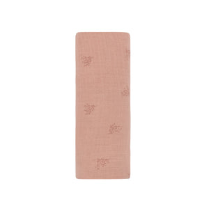 Ely's & Co Pink Leaf Muslin Swaddle