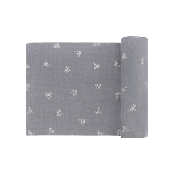 Ely's & Co Blue Leaf Muslin Swaddle