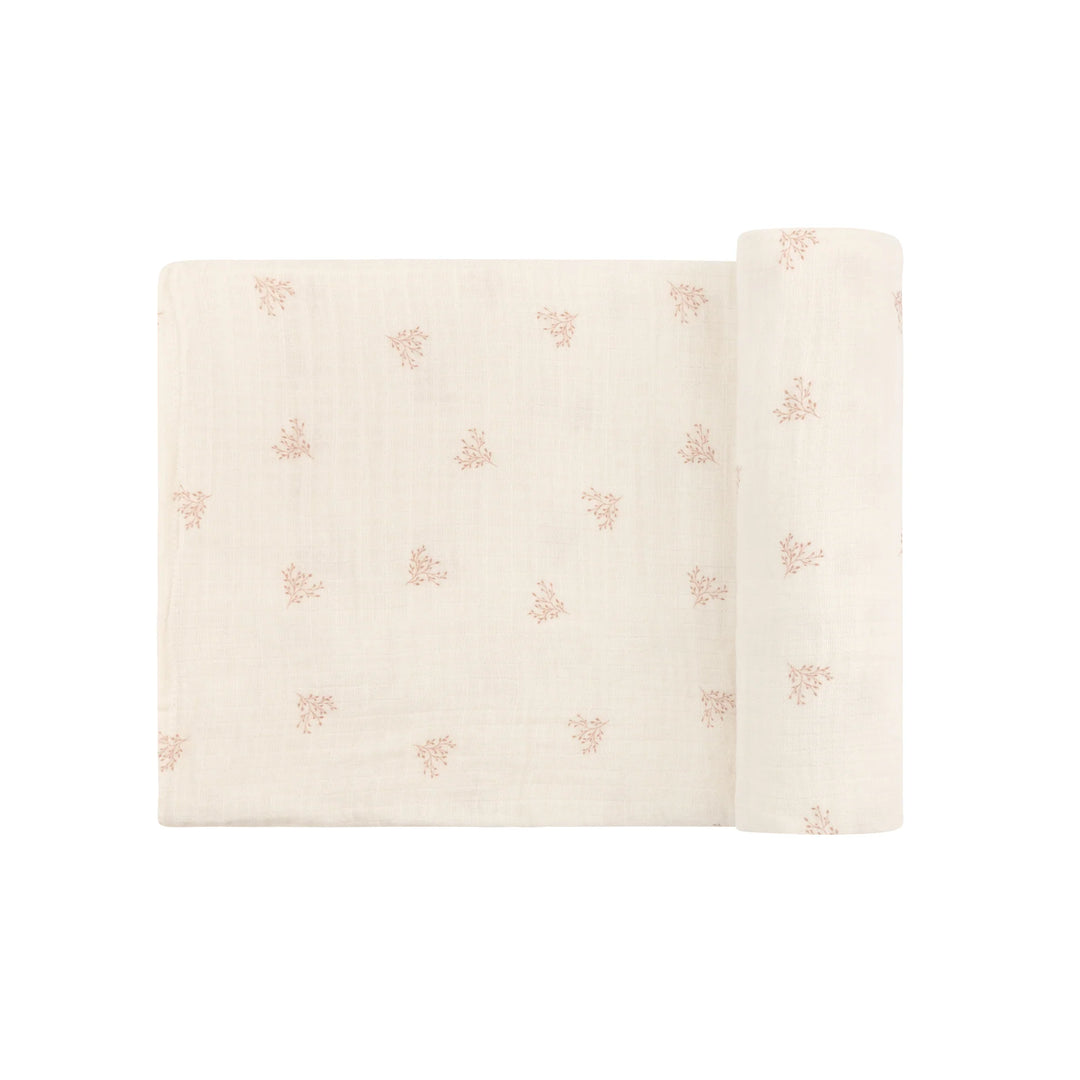 Ely's & Co Ivory Boy Leaf Muslin Swaddle