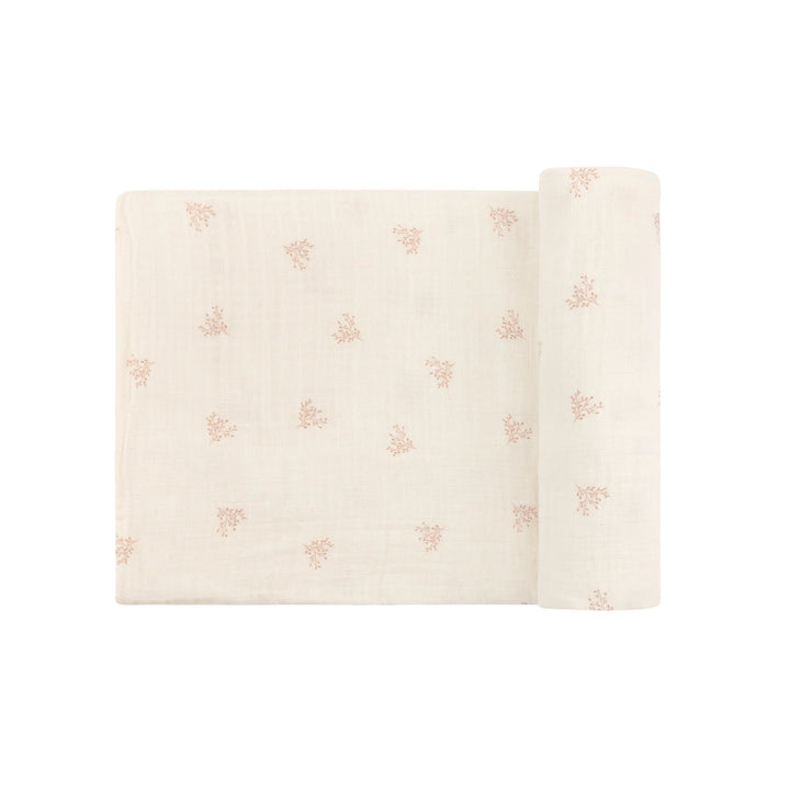 Ely's & Co Ivory Boy Leaf Muslin Swaddle