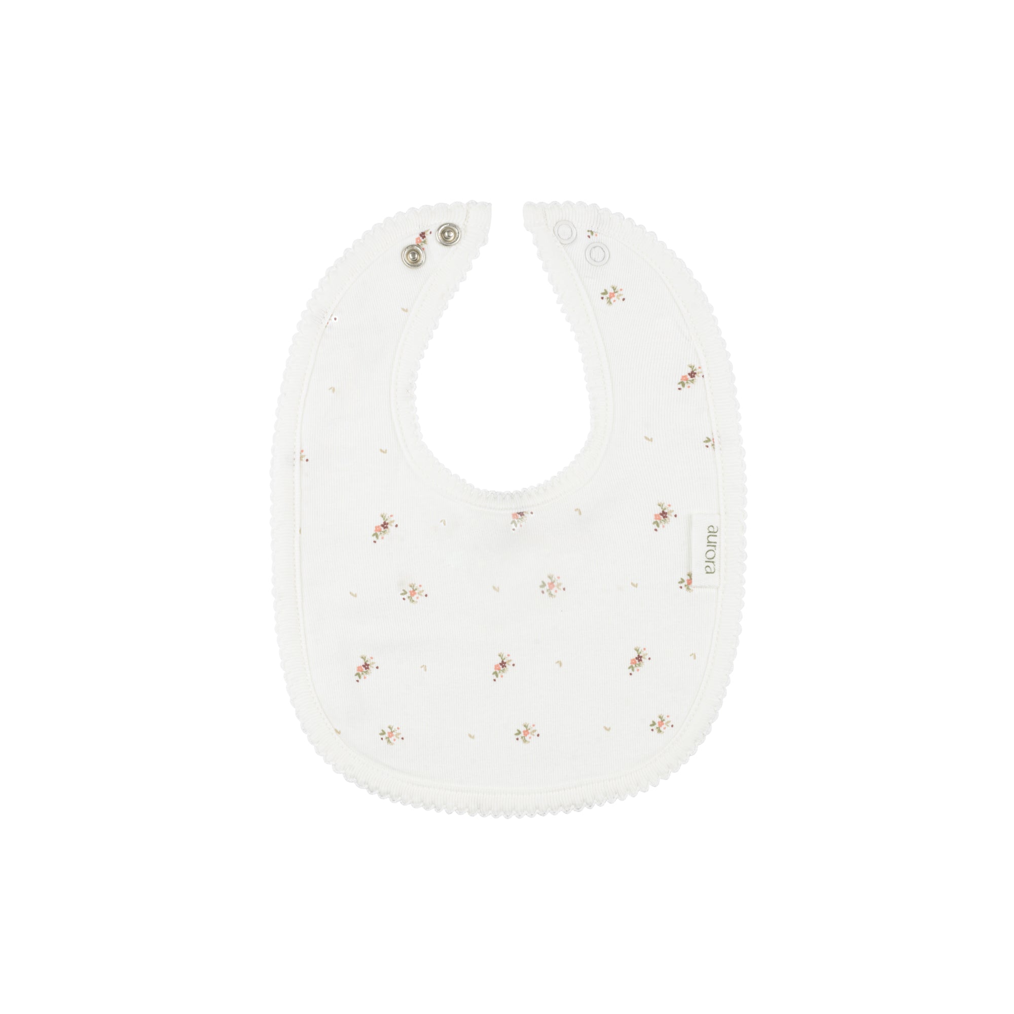 Aurora Ivory/Pink Floral Print Bib
