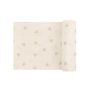 Ely's & Co Ivory Girl Leaf Muslin Swaddle