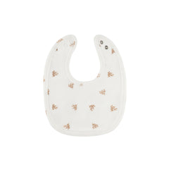 Ely's & Co Ivory Boys Velour Leaf Bib