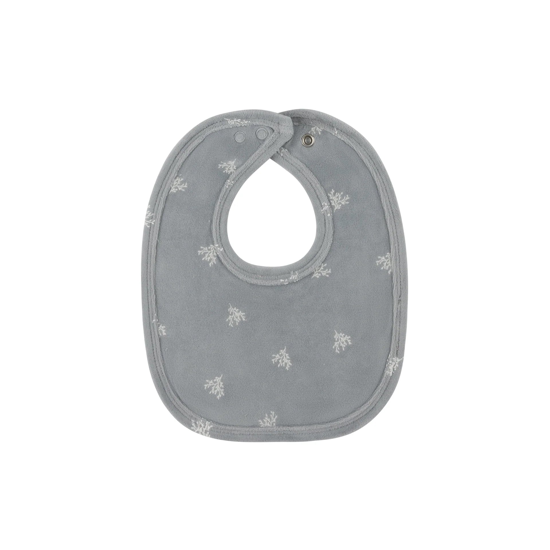 Ely's & Co Blue Velour Leaf Bib