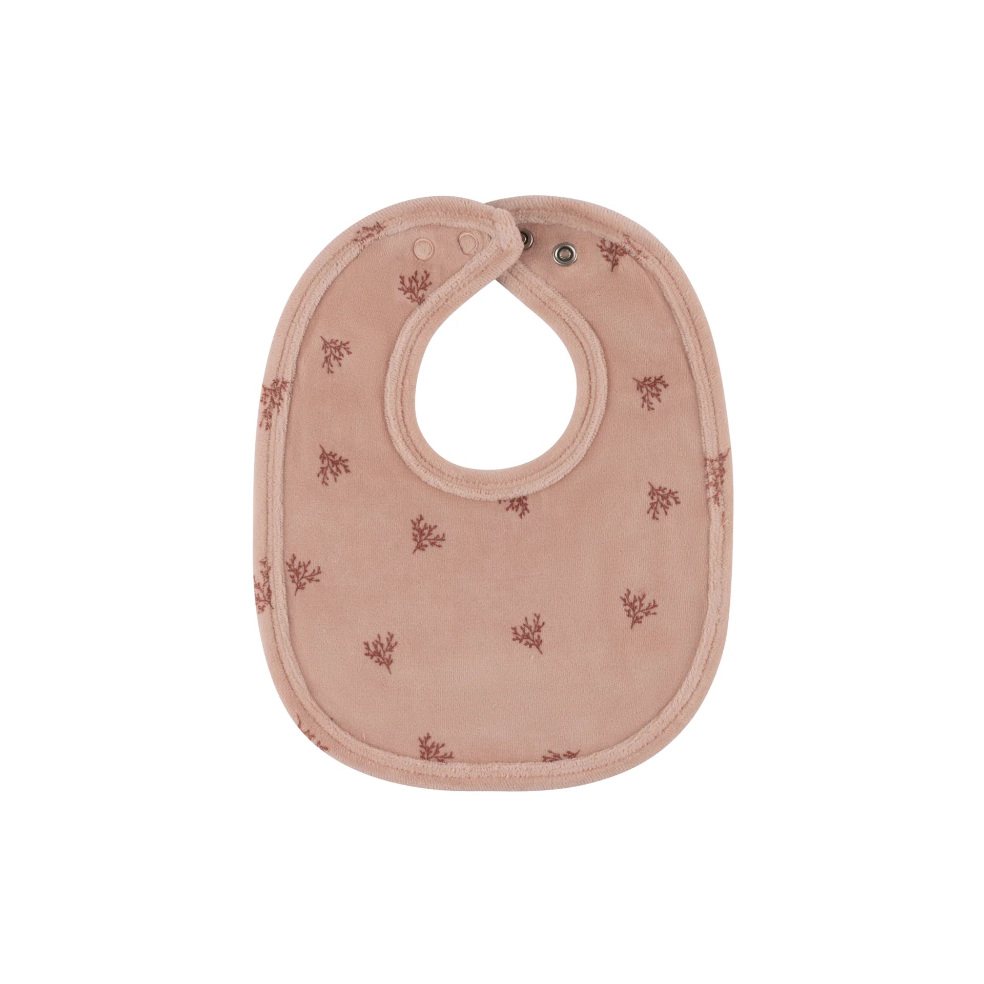Ely's & Co Pink Velour Leaf Bib