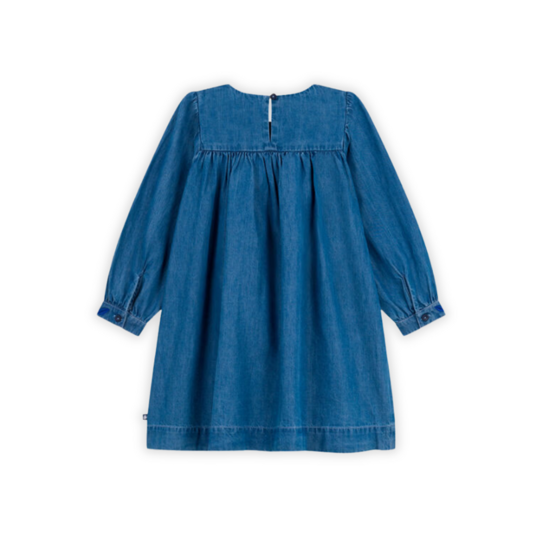 Petit Bateau | Light Denim Long-Sleeve Kids' Dress