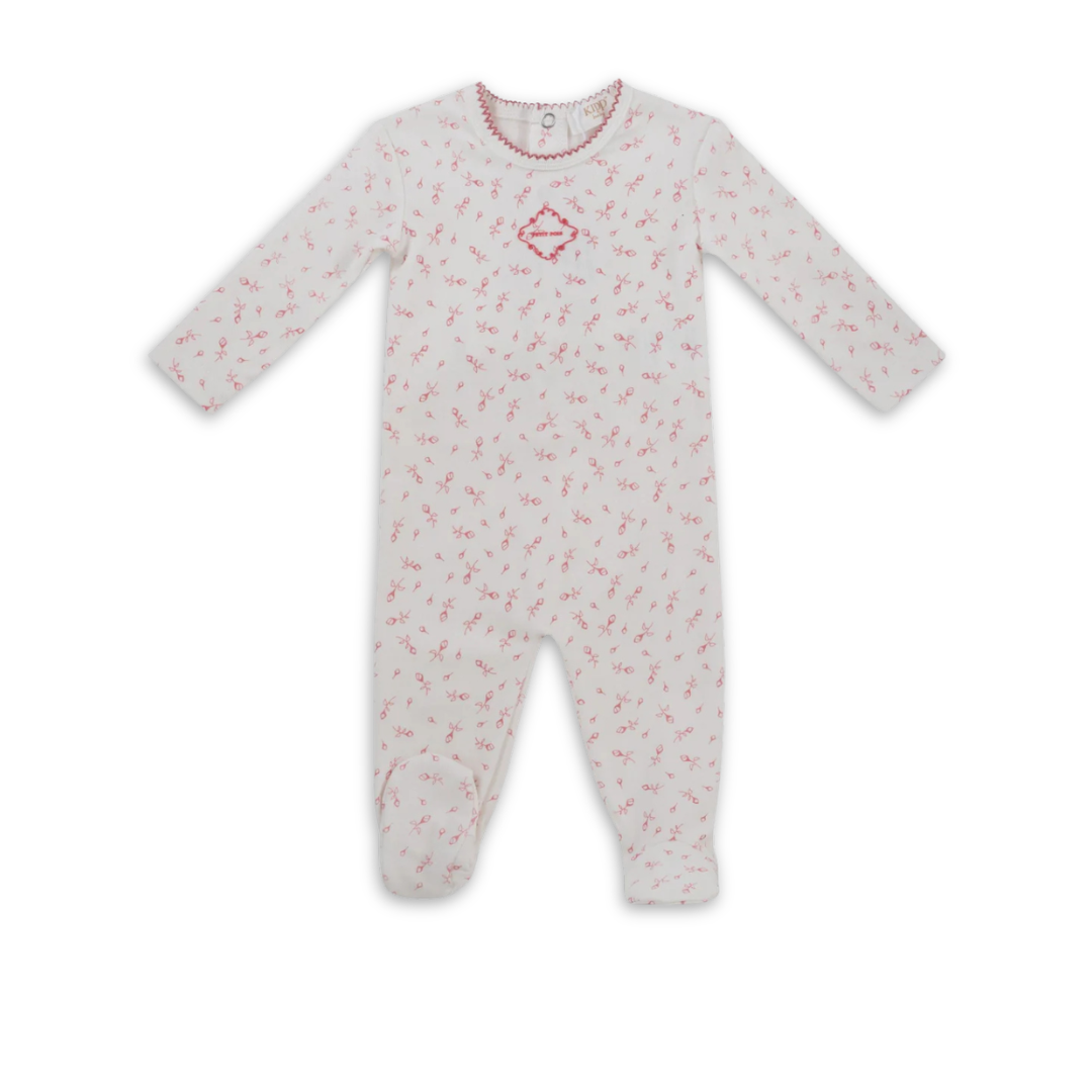 Kipp Baby Petit Pois Footie and Bonnet Soft Cotton Baby Outfit Classic Polka Dot Print