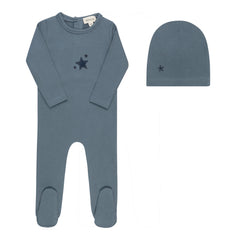 Ely’s & Co. – Boy Star Footie + Beanie | Blue