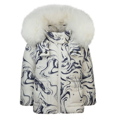 Pramie Little Boys Marble Print Down Jacket – Designer Warmth on Sale