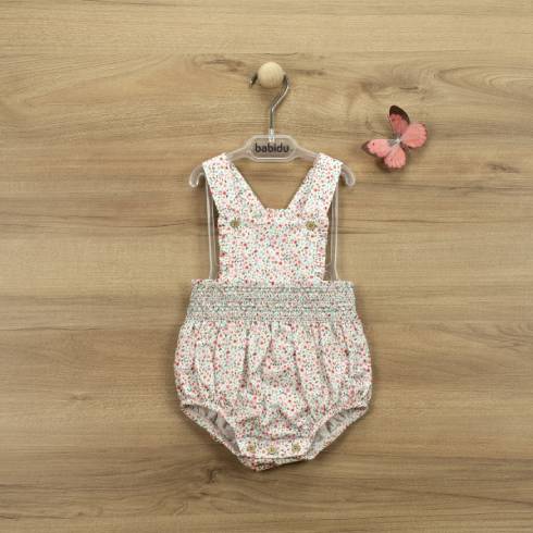 Babidu Smocked Floral Romper