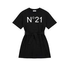 Girls Logo T-Shirt Dress With Tie Belt by N21 – Short Sleeve Casual Wear