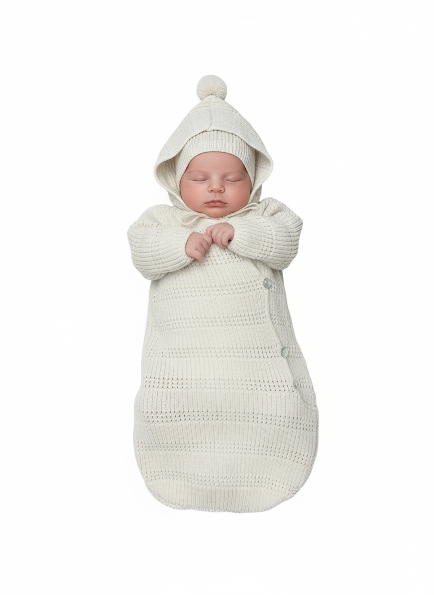 Carmina Butter Bunting + Bonnet | Elegant Quilted Baby Winter Set
