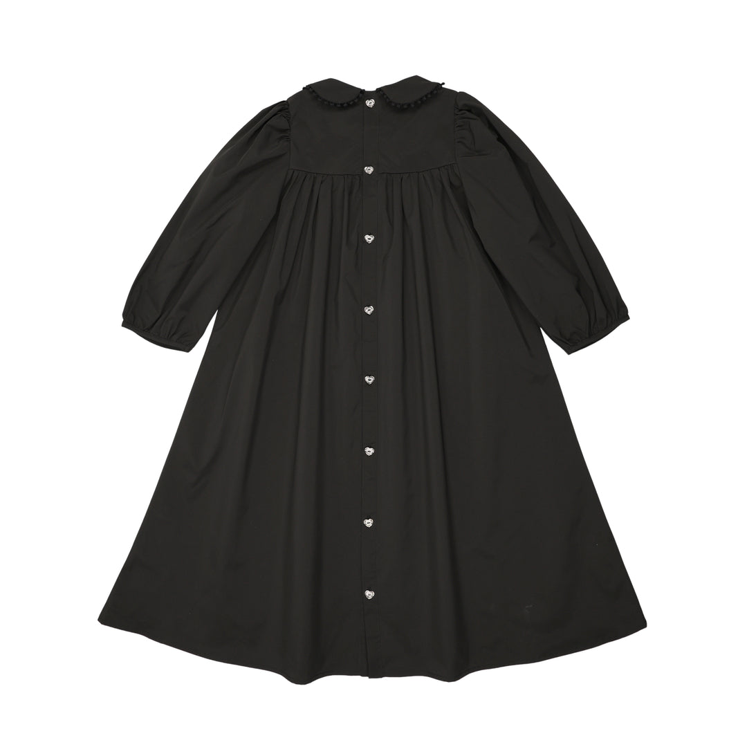 Little Girls Button back Empire Waist Taffeta Dress