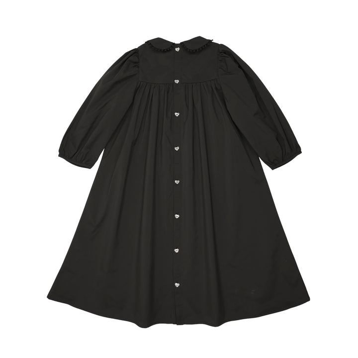 Little Girls Button back Empire Waist Taffeta Dress