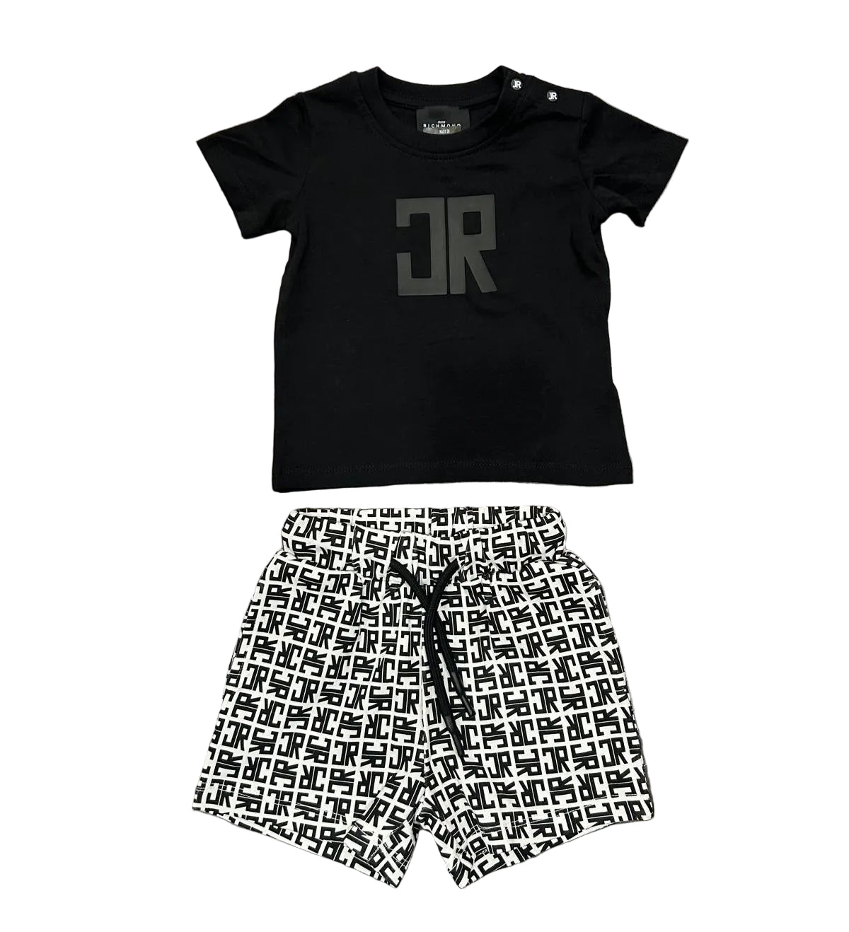 John Richmond Faredi T Shirt and Bermuda Set Kids Cotton Summer Outfit Logo Print