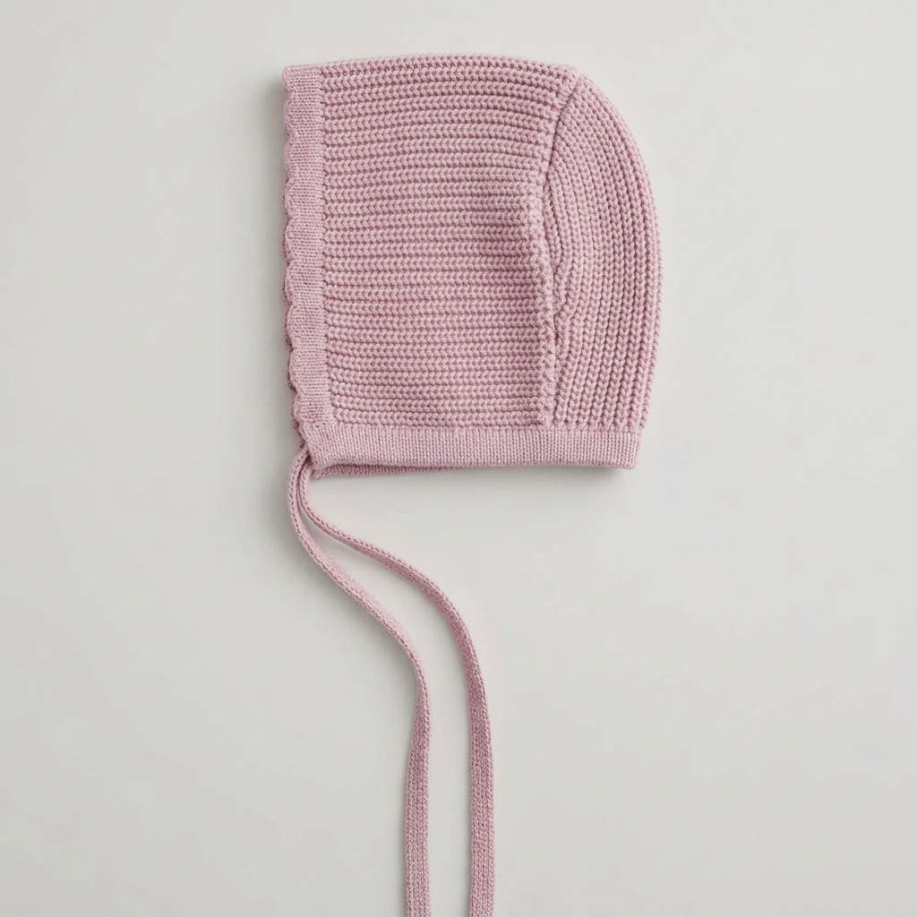 Pramie Knit Bonnet Mauve 3m-9m