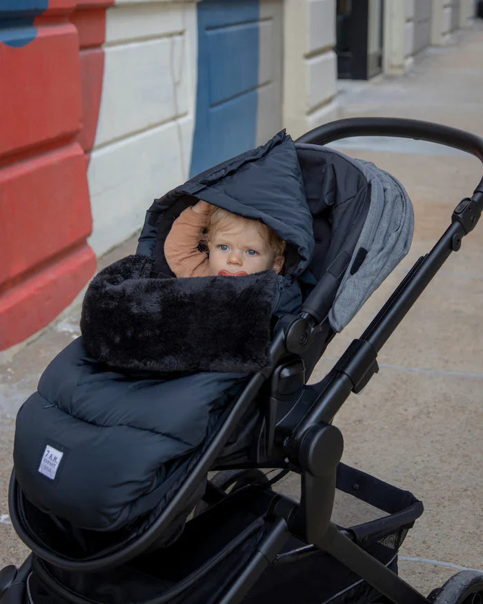 7AM Enfant Black PlushPOD – Ultra-Warm Baby Stroller Cover
