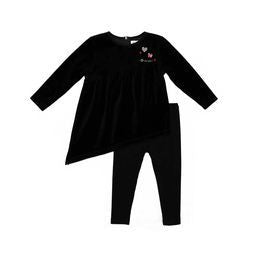 Bonjour Girls Velour Brooch Two-Piece