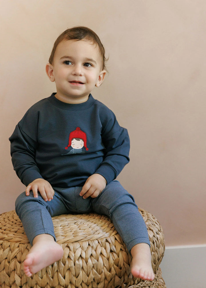 Ely's & Co Navy Autumn Kids Sweatshirt & Leggings Set