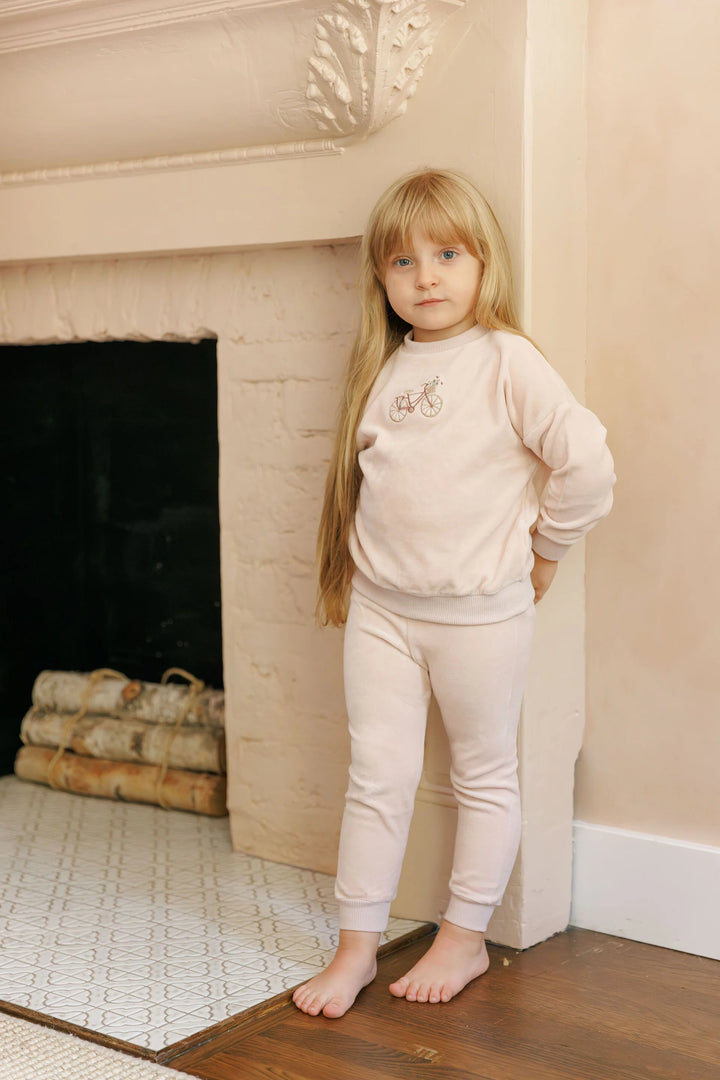 Aurora Pink Velour Bicycle Tracksuit