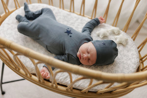Ely’s & Co. – Boy Star Footie + Beanie | Blue