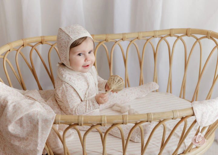 Ely's & Co Ivory/Pink Vine Bib