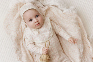Ely's & Co Ivory/Pink Vine Bib