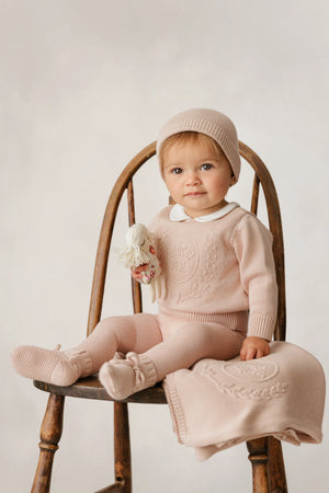 Peluche Bebe – Kids Rose Embossed Knit Cardigan