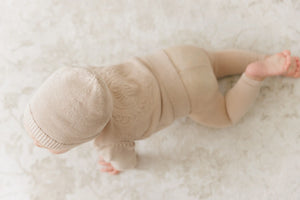 Peluche Bebe – Kids Taupe Embossed Knit Cardigan