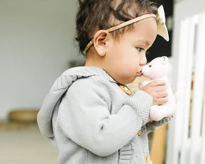 Beba Bean Linen Bear Baby Rattle