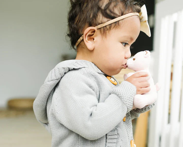 Beba Bean Linen Bear Baby Rattle