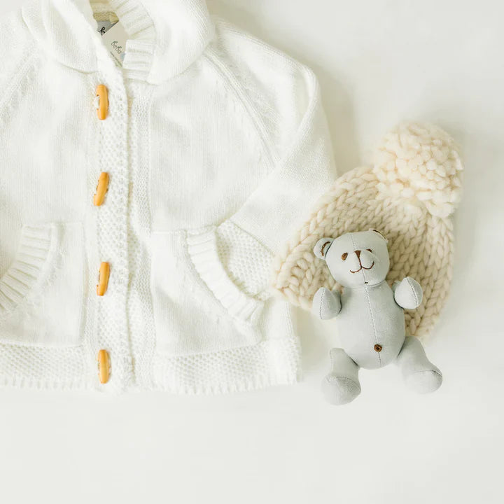 Beba Bean Linen Bear Baby Rattle