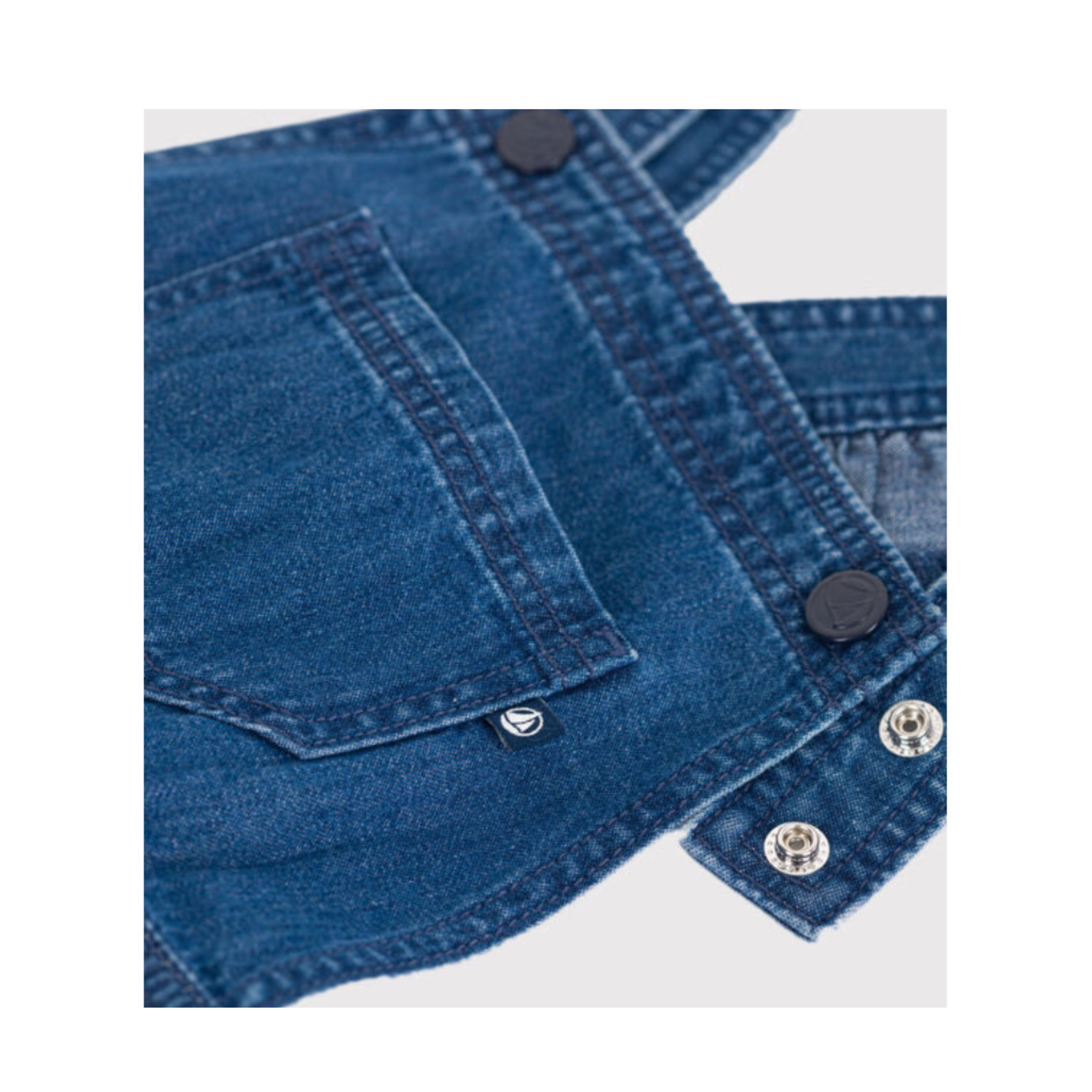 Petit Bateau | Denim Sleeveless Pinafore Dress