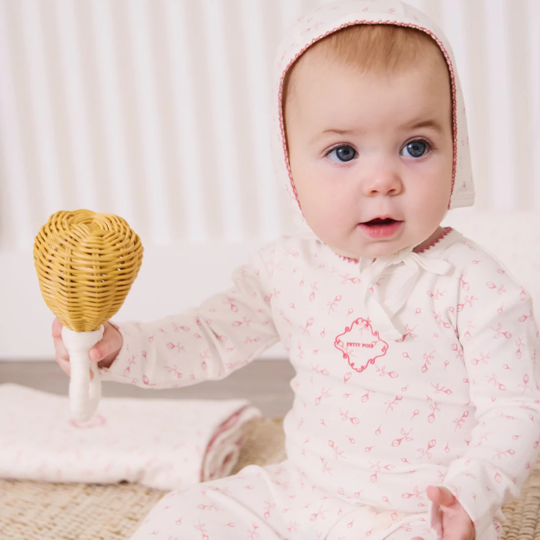 Kipp Baby Petit Pois Footie and Bonnet Soft Cotton Baby Outfit Classic Polka Dot Print