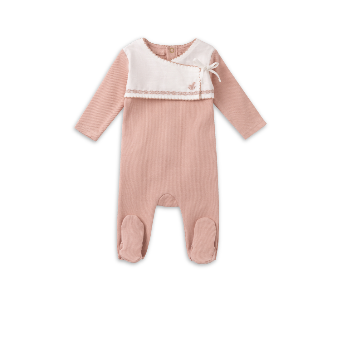 Cadeau Linen Allure Footie Soft Linen Baby Footed Onesie Lightweight Elegant Design