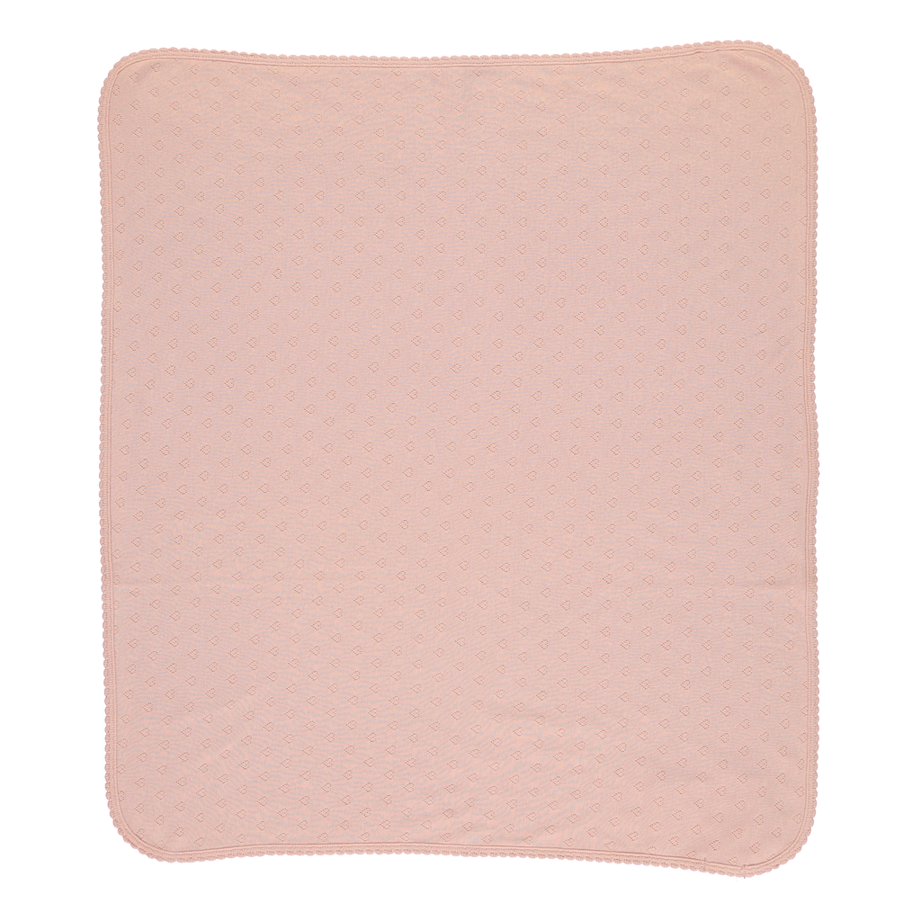 Bebe Organic Blush Heart Pointelle Blanket